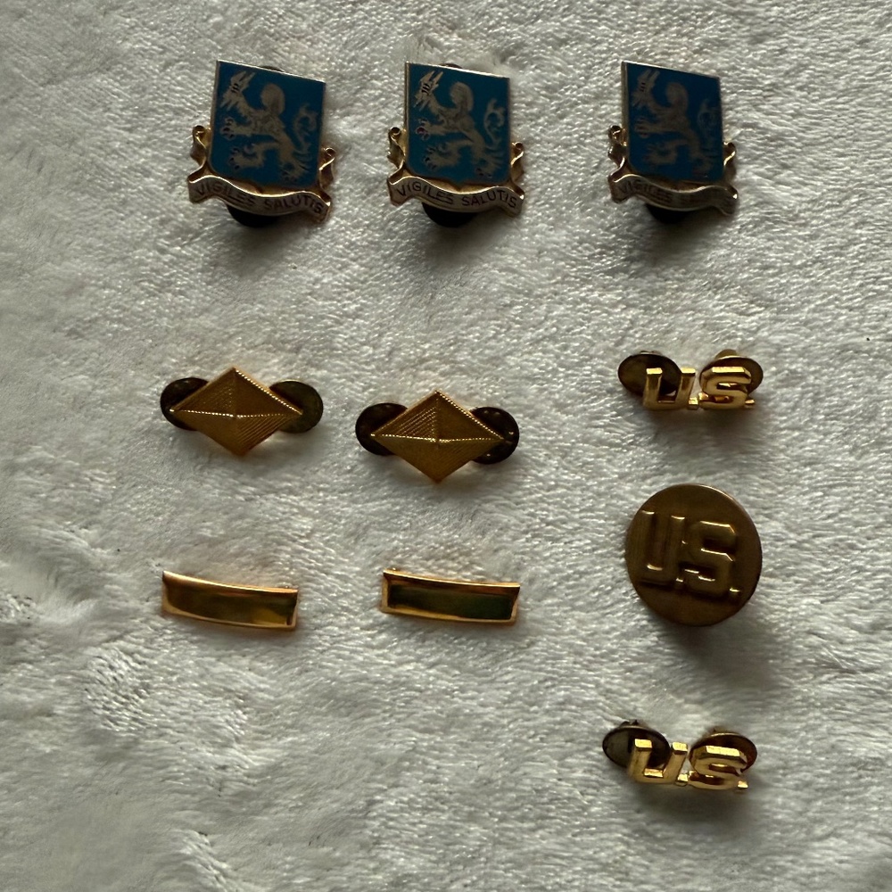 Collection of US Military Lapel Pins and Insignia